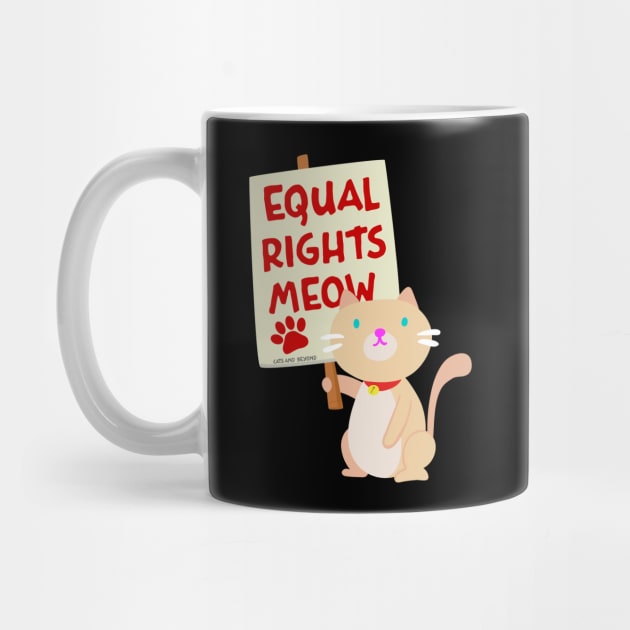 Siamese Cat Equal Rights Meow Protest Sign by uncannysage